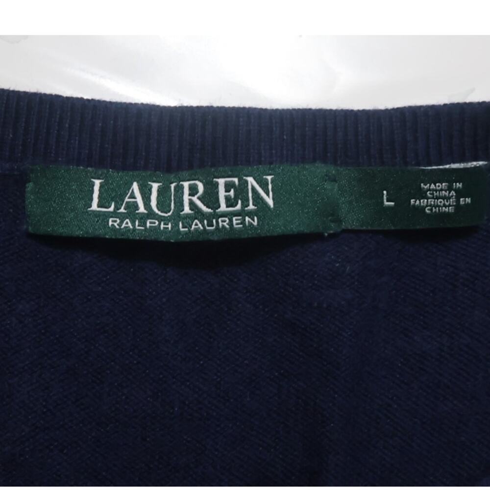 Lauren Ralph Lauren Navy Shift Dress L Geometric Print Officecore - Picture 4 of 15